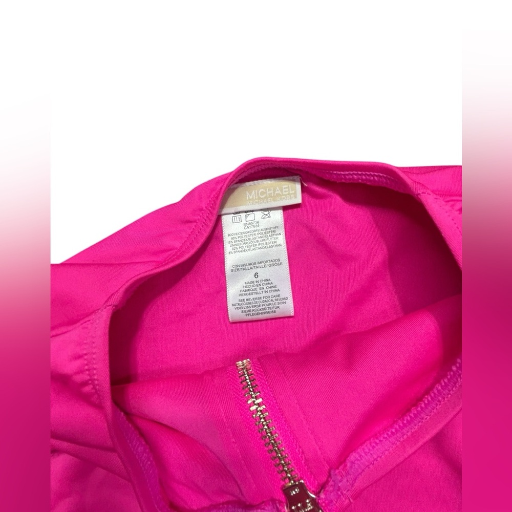 🩷 SOLD MICHAEL KORS Long Sleeve Zip Front One Piece rashguard surf swimsuit NWT - Picture 5 of 11
